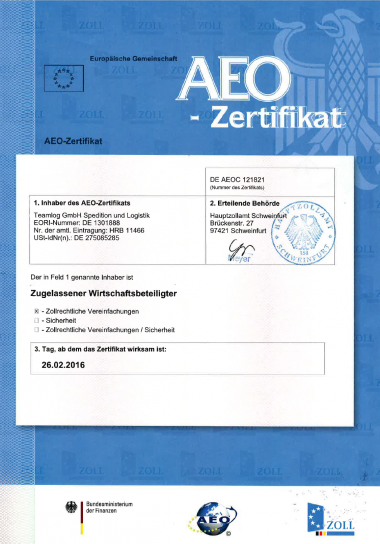 AEO-Zertifikat